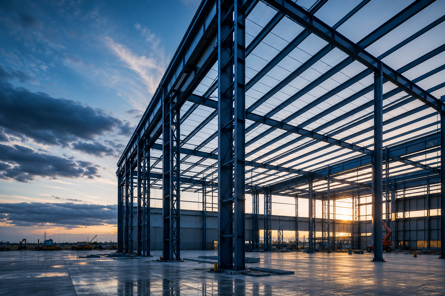 Light industrial steel building frame
